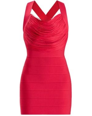 Hervé Léger Crossover-Strap Mini Dress - Red