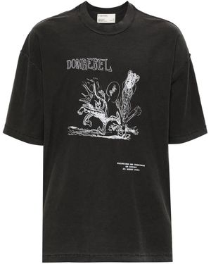 DOMREBEL Comic Kick Graphic-Print Cotton T-Shirt - Black