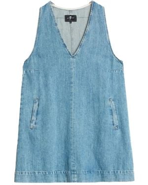7 For All Mankind Cotton Mini Dress - Blue