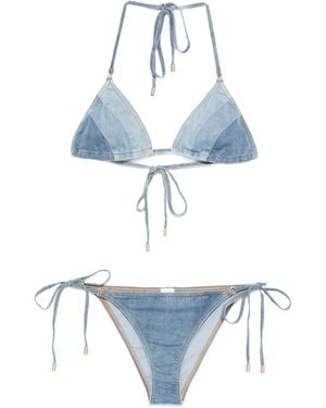 Zimmermann パッチワーク デニムビキニ - ホワイト