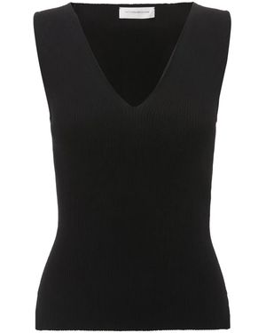 Victoria Beckham Canotta Con Scollo A V - Nero