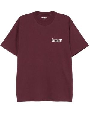 Carhartt Logo-Embroidered T-Shirt - Purple