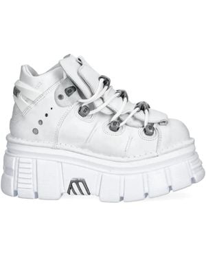 New Rock M-106-S53 Platform Lace-Up Trainers - White
