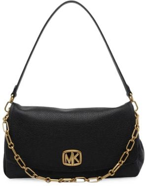 MICHAEL Michael Kors Bryant Large Textured Leather Convertible Shoulder Bag - Black