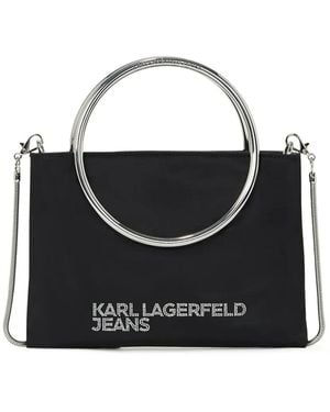 Karl Lagerfeld ビジュートリム ハンドバッグ - ブラック