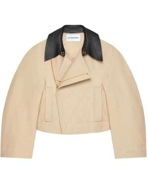 Givenchy Cropped Jack Met Leren Kraag - Naturel