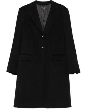 Dolce & Gabbana Single-Breasted Logo-Plaque Coat - Black