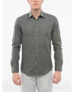 Brian Dales Polka-Dot French-Collar Shirt - Gray