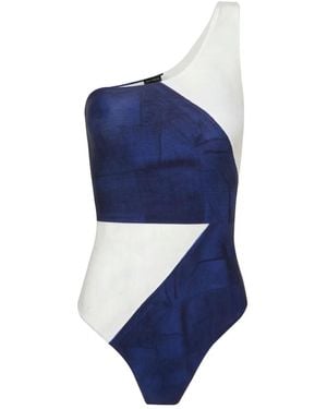 Lenny Niemeyer One-Shoulder Swimsuit - Blue