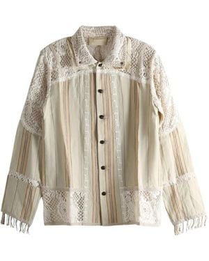 Commun's Striped Lace Shirt - Natural