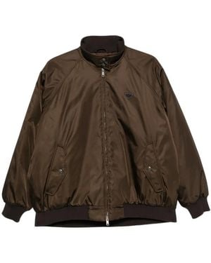 Prada Bomberjacke Mit Logo-Schild - Braun