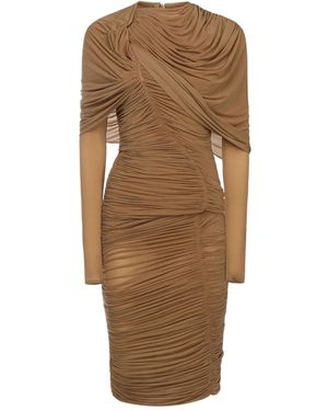 Magda Butrym Draped Ruched Midi Dress - ブラウン