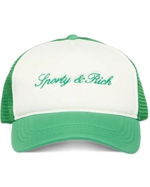 Sporty & Rich Casquette En Mesh À Logo Brodé - Green