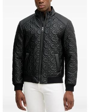 Guess Quilted Zip-Up Jacket - Black