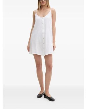 Rip Curl Button-Up Gauze Mini Dress - White