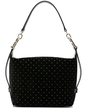 Furla Sac À Main Clouté En Velours - Black
