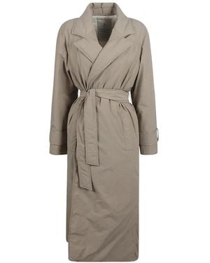 Brunello Cucinelli Abrigo Con Cinturón - Gris
