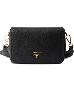 Prada レザーショルダーバッグ - ブラック