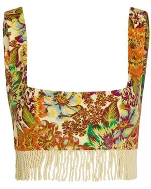 ALÉMAIS Lana Floral-Print Top - Metallic