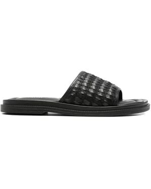 SERGIO MORETTI FIRENZE Woven-Strap Slides - Black