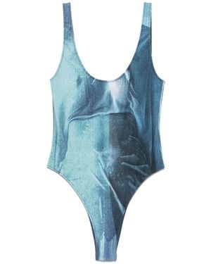 Jean Paul Gaultier Costume Da Bagno Con Stampa - Blu