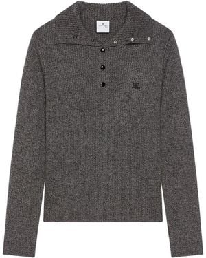 Courreges Polo A Coste - Grigio