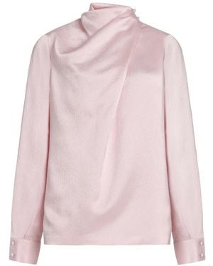 Gabriela Hearst Marcela Cowl-Neck Silk Blouse - Pink