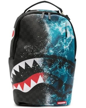 Sprayground Wave-Print Backpack - Blue