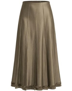 Vince Pleated Satin Skirt - Natural