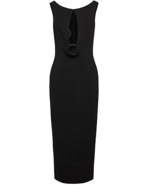 Magda Butrym Flower-Appliqué Midi Dress - Black