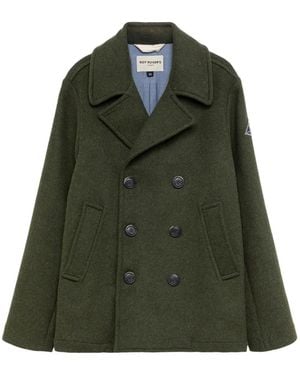 Roy Rogers Melton Double-Breasted Pea Coat - Green