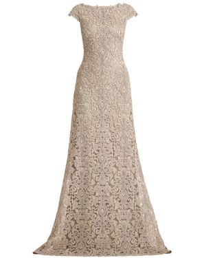 Tadashi Shoji Hoyt Lotus Lace Gown - Natural