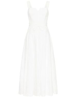 Cinq À Sept Jerome Sweetheart-Neck Tie Midi Dress - White