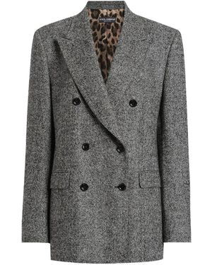 Dolce & Gabbana ヘリンボーン ダブルジャケット - グレー