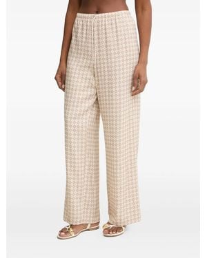 Trussardi Check-Pattern Drawstring-Waist Pants - Natural