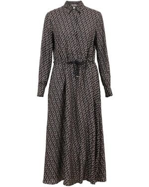 Herno Printed Silk Shirt Dress - Gray