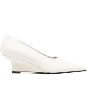 TOTEME 55mm Nappa Wedge Sharp Pumps - White
