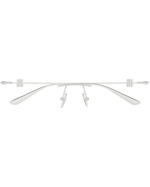 Balenciaga Rimless Square-Frame Glasses - White
