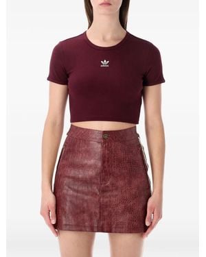 adidas Originals Originals Ribbed Cropped T-Shirt - Red