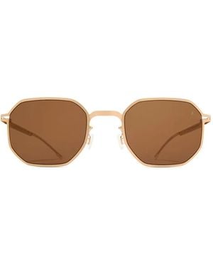 Mykita ジオメトリックフレーム サングラス - ブラウン