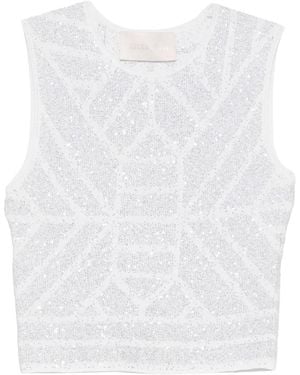 Circus Hotel Sequinned Sleeveless Top - White