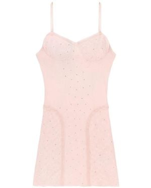 Area Crystal-Embellished Mini Dress - Pink