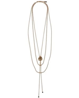 Chloé The Letters Logo-Charm Necklace - White