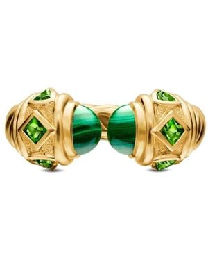 David Yurman 18Kt Renaissance Malachite Diopside Ring - Green