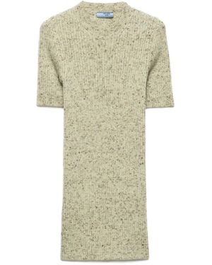 Prada Geripptes T-Shirt - Grün