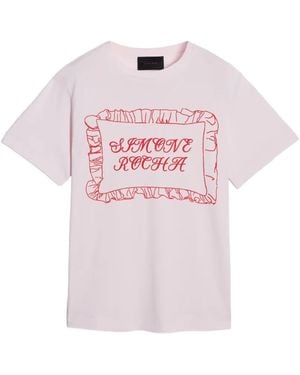 Simone Rocha Pillowcase Logo-Print T-Shirt - Pink