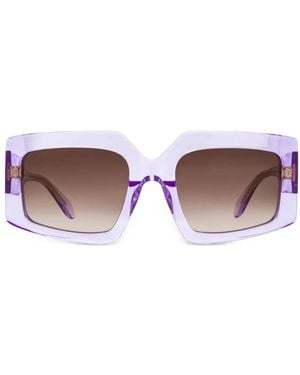 Just Cavalli Logo-Plaque Sunglasses - Purple