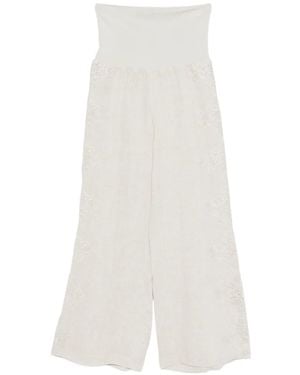 Maurizio Braschi Lace-Detail Trousers - White