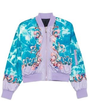 Versace Jeans Couture Reversible Floral-Print Bomber Jacket - Blue