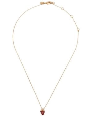 Kate Spade Strawberry-Pendant Crystal-Embellished Necklace - White